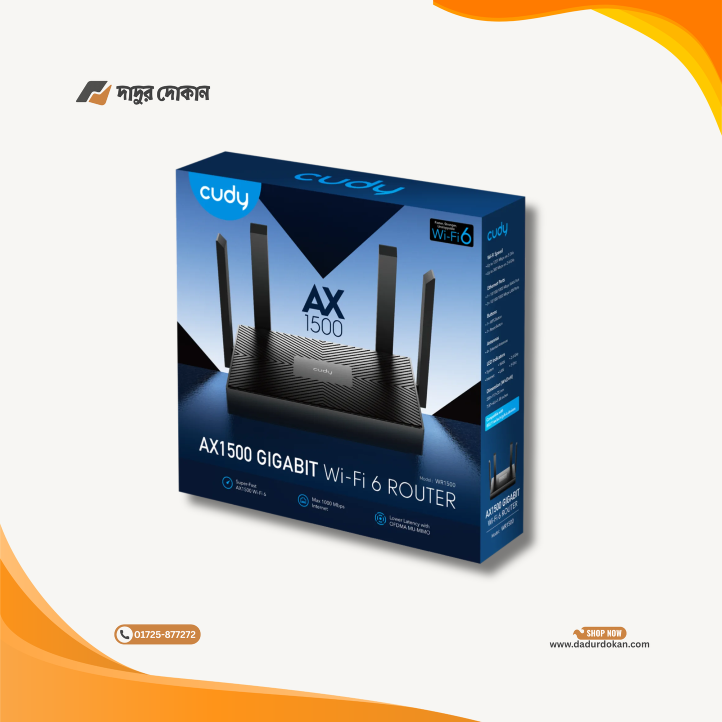 Cudy WR1500 AX1500 Dual Band WiFi 6 Router